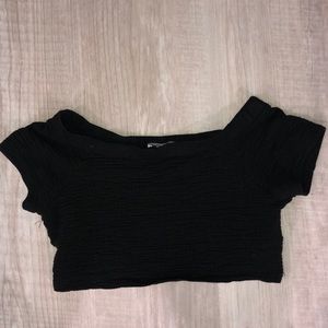 Zara Black Off thé Shoulder Crop Top